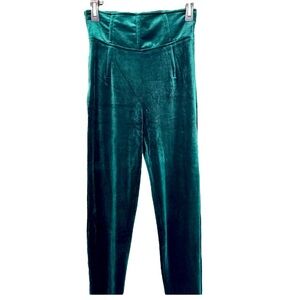 JLUXLABEL Size Medium Noir Ultra High Waist Skinny Emerald Green Velvet Pants
